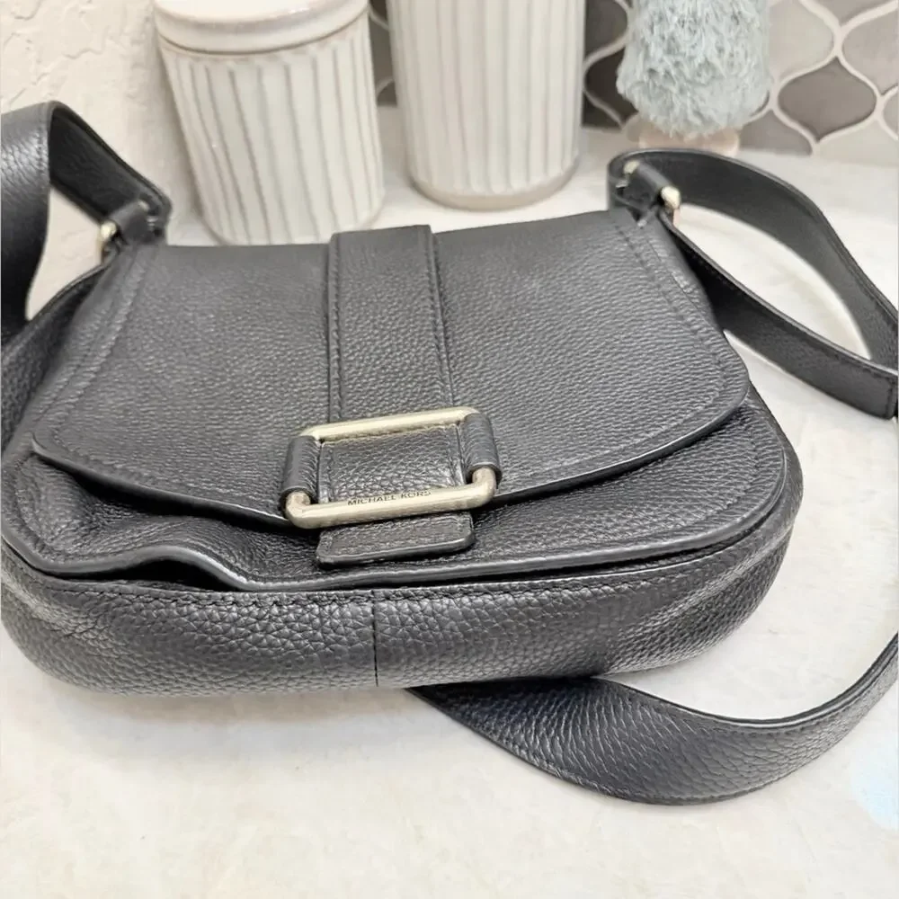 Michael Kors Black Crossbody Bag with Gold Accents